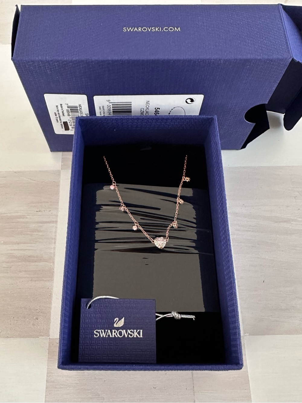 swarovski rose gold plated heart crystal necklace choker